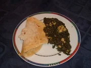 Hähnchen mit Spinat und Fladenbrot - Rezept