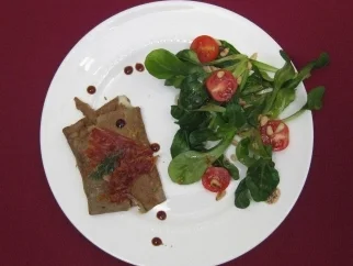Bretonischer Buchweizencrepe mit Bayonne-Schinken - Rezept
