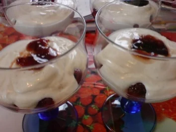 Rezept: Schmandcreme auf Himbeeren Schmandcreme auf Himbeeren - Rezept