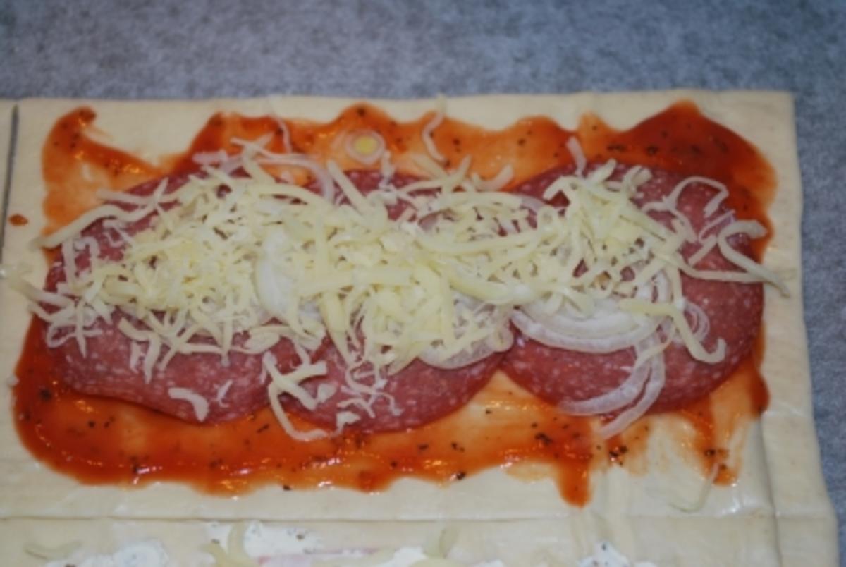 Salami-Pizza-Strudel - Rezept