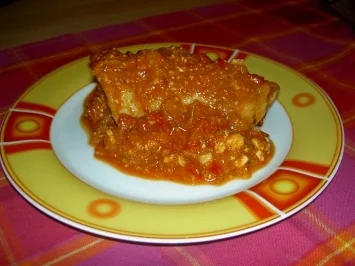 Putenrouladen gefüllt mit Feta und gegrilltem Paprika - Rezept