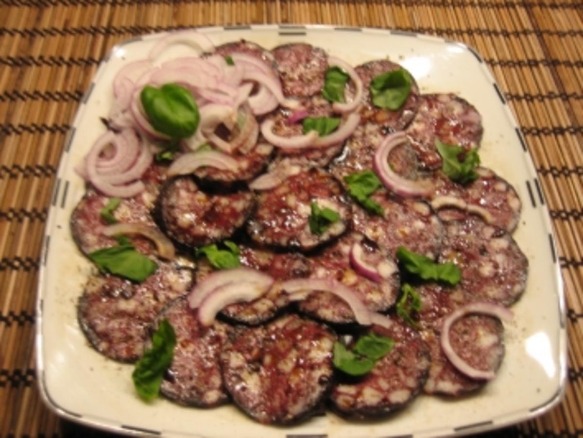 Carpaccio von der Schwarzwurst - Rezept