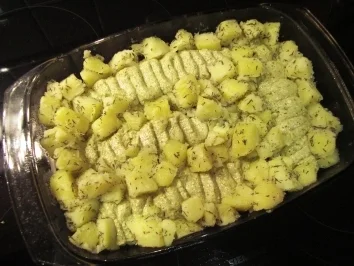 Rezept: Rotbarsch mit Pesto- Käsekruste Rotbarsch mit Pesto- Käsekruste - Rezept