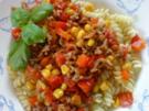 Fusilli mit pikanter Hackfleischsoße - Rezept