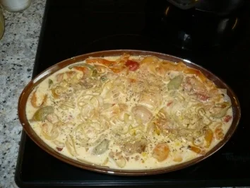 Nudel-Chaos mit Pangasiuswürfeln und Paprika - Rezept - Bild Nr. 10