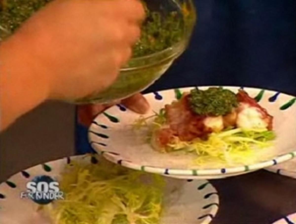 Seeteufel im Speckmantel an Salat mit Salsa Verde - Rezept