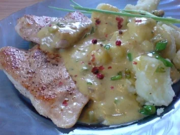 Rezept: Putensteak mit Curry-Honig-Soße Putensteak mit Curry-Honig-Soße - Rezept
