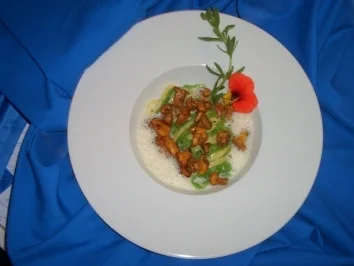 Grüne Nudeln mit Schwammerlsauce - Rezept