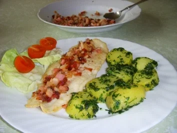 Pangasiusfilet mit Speck und Kräutern - Rezept