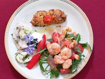 Carpaccio vom Schwertfisch mit Tigergarnelen und Sardinen - Rezept