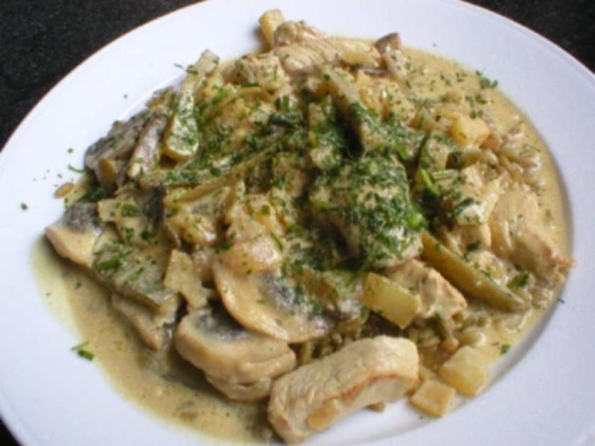 Rahmgeschnetzeltes mit Schweinefilet und Champignons - Rezept mit Bild ...