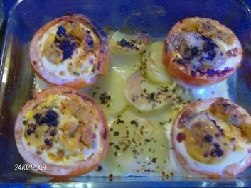 Seelachsfilet mit Tomaten-Parmesan-Kruste und einem neuen Schuppenkleid - Rezept