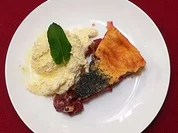 Kirsch-Mohntarte mit Eierguss - Rezept