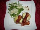 Aubergine-Mozzarella-Tomate Türmchen an Rucola - Rezept
