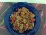 Bratkartoffeln mit Gemüse und Speckwürfelchen - Rezept