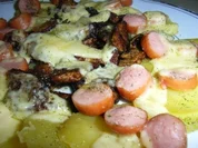 Pute: Balsamico-Putengeschnetzeltes in Kartoffel-Wurst-Nest - Rezept