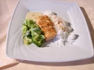 Gegrillter Lachs in Senf- Honigrahm mit Basmati-Reis und Butterbroccoli - Rezept