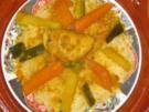 Pochiertes Huhn auf buntem Gemüse-Couscous - Rezept
