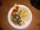 Schweinefilet mit Champignon-Zwiebel Haube - Rezept