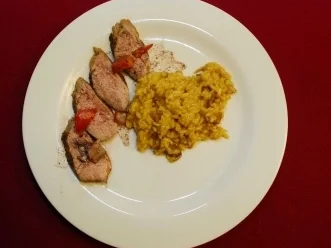 Rezept: Safranrisotto mit Steinpilzen dazu Schweinefilet (Christian Kohlunds) Safranrisotto mit Steinpilzen dazu Schweinefilet (Christian Kohlunds) - Rezept