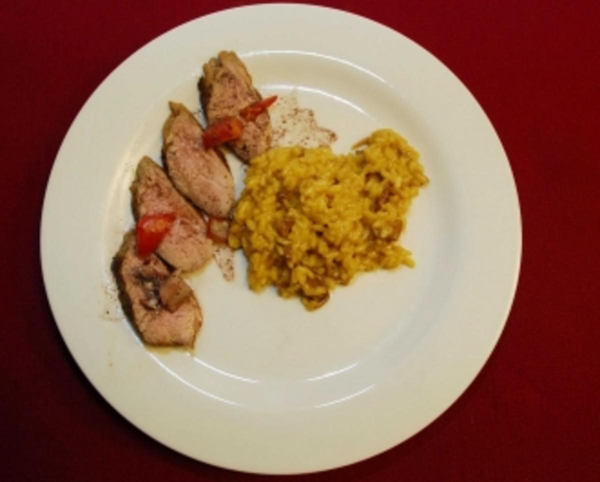 Bilder für Safranrisotto mit Steinpilzen dazu Schweinefilet (Christian Kohlunds) - Rezept