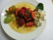 Creme Beulee'  mit marinierten Erdbeeren -Früchten - Rezept