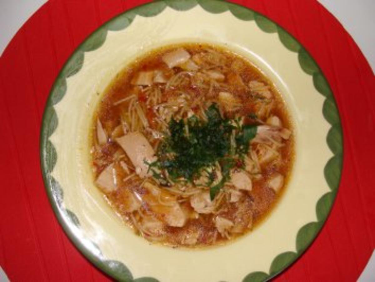 Suppe : -Asia- Hühnersuppe-süßsauer- - Rezept