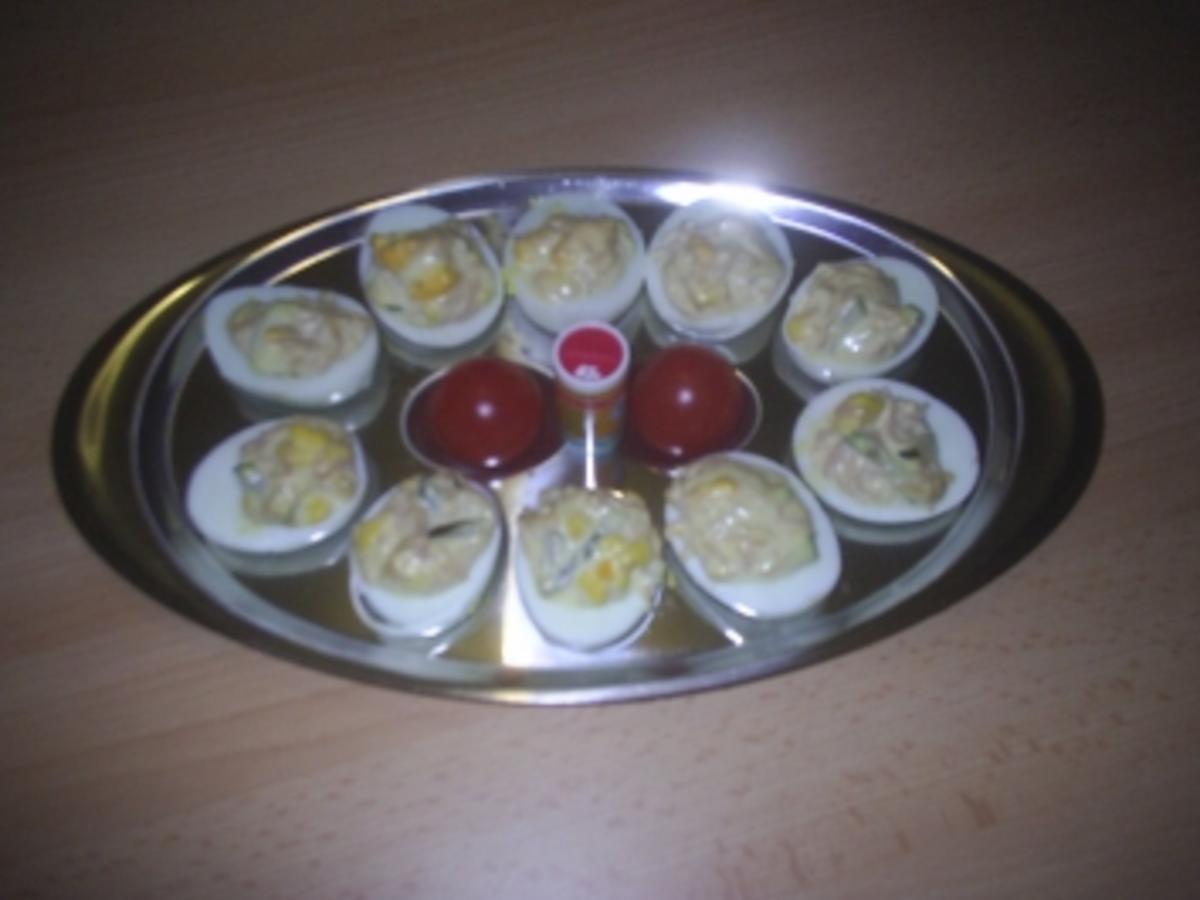Russische Eier mit Fleischsalat und Kartoffelsalat Rezepte