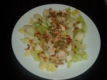 Melonensalat mit Pesto-Hähnchen - Rezept