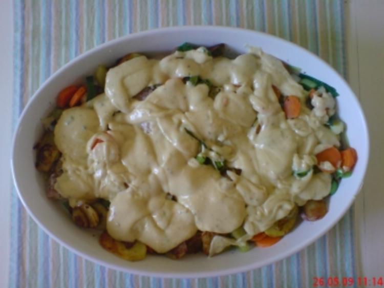 Leckerer Fischauflauf mit Senfsoße - einfach - 48 kcal/100g