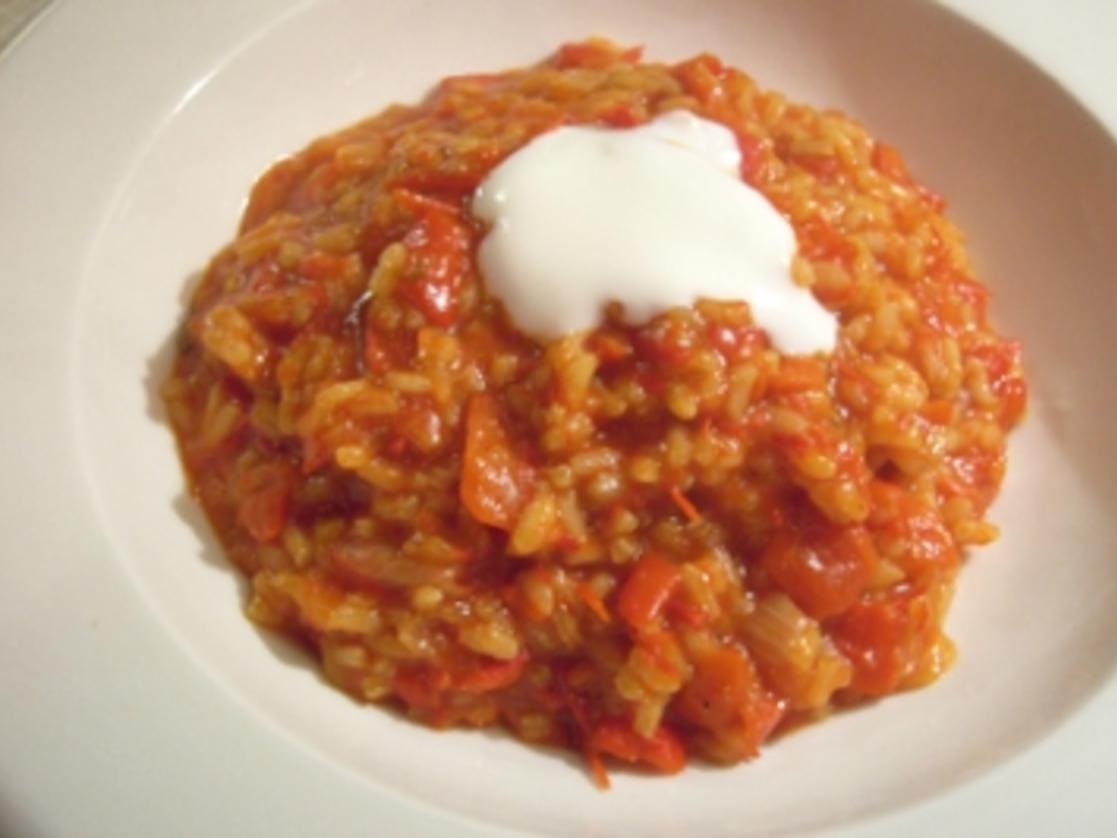 Rotes Paprika-Risotto - Rezept mit Bild - kochbar.de