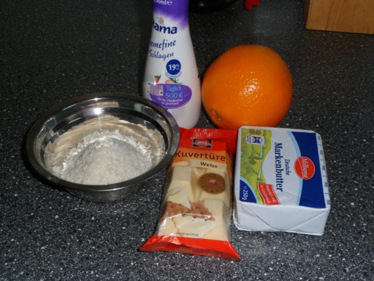 Weisse Schokoladenkugeln mit Orangen und Kokos - Rezept - Bild Nr. 2