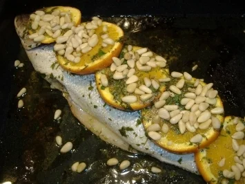 Wolfsbarsch mit Orangen - Rezept