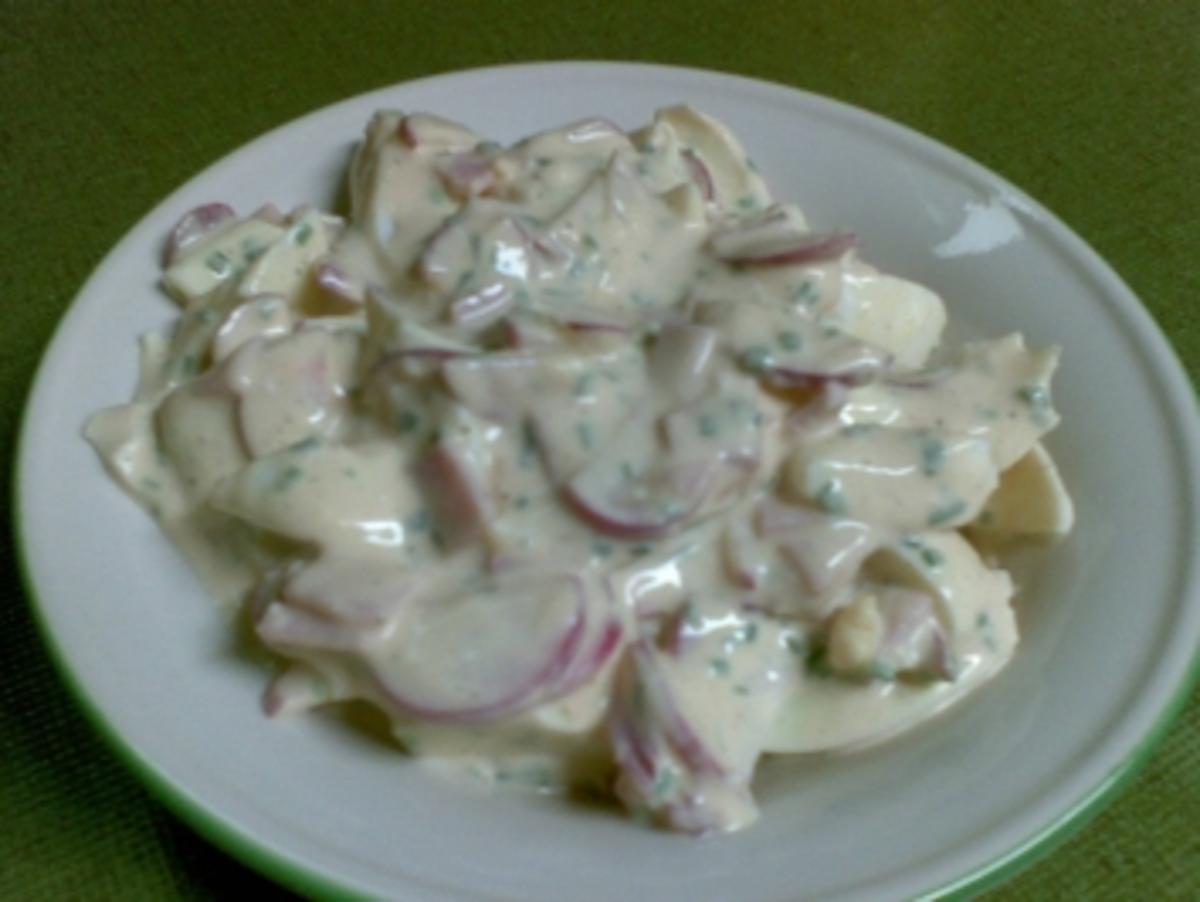 Eiersalat mit gekochter Schinken und Radischen - Rezept By sumueki