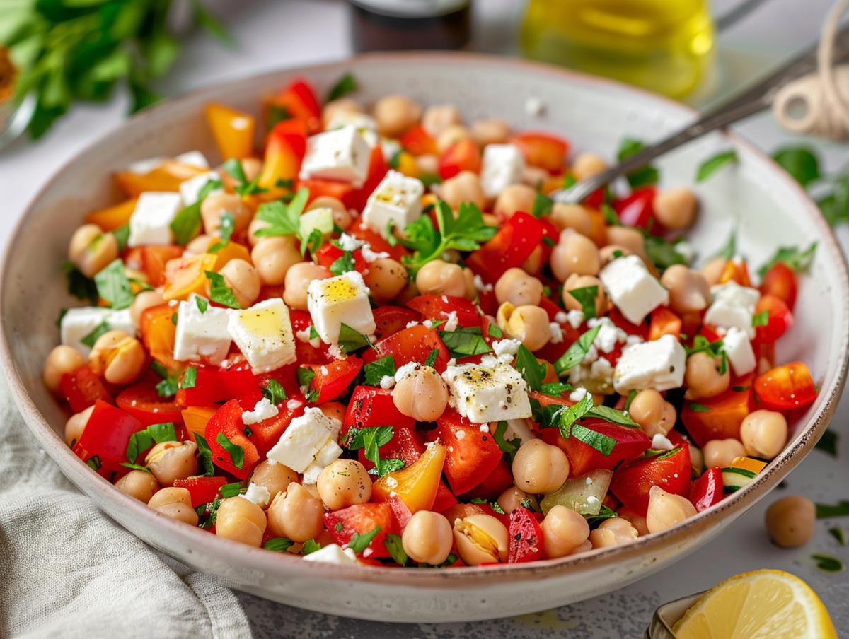 SALAT - Kichererbsen-Paprika-Feta  Salat - Rezept - Bild Nr. 2