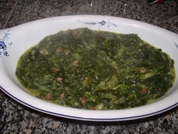 Rezept: Blattspinat mit Speck Blattspinat mit Speck - Rezept