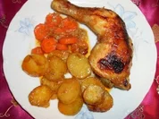 Ofenhähnchen mit Kartoffeln - Rezept