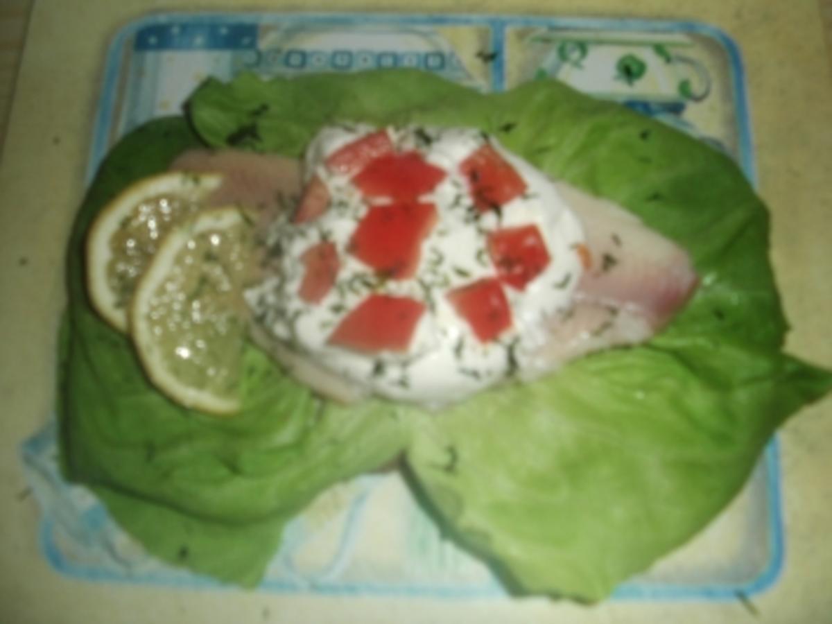 Forellenfilet mit Meerrettichcreme - schnell &amp; einfach - 83 kcal/100g