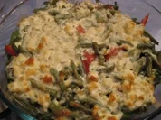 Bohnenauflauf auf Hack mit Käsehaube - Rezept