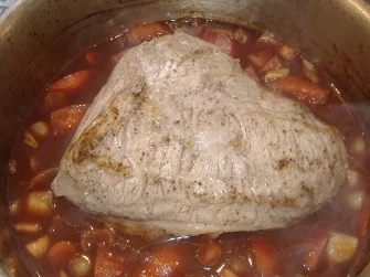 Geschmorter Kalbstafelspitz mit Gemüsesauce - Rezept