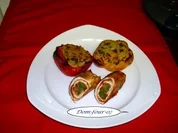 Gefüllte Paprika mit Hähnchen Brustroulade - Rezept