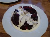 Dessert - Dänische rote Grütze mit Sahne  ( Rodgrod med flode ) - Rezept