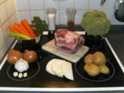 Schweinebraten  (für Anfänger) mit Broccoli und Kartoffeln - Rezept