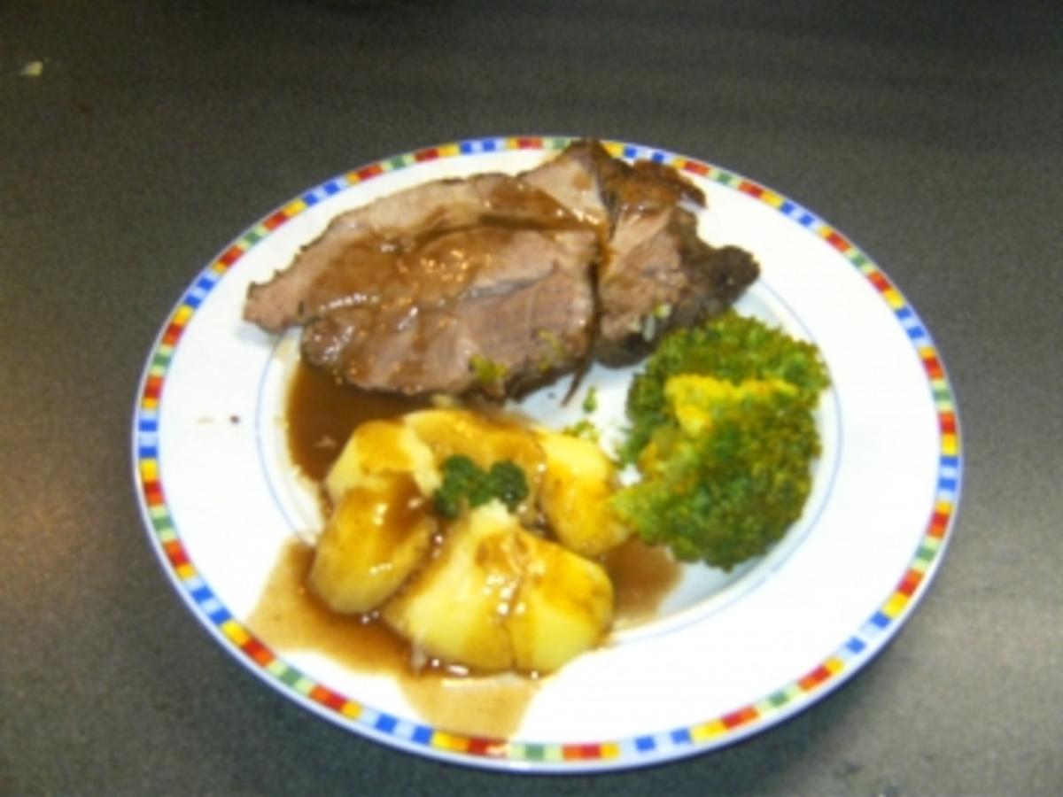 Schweinebraten (für Anfänger) mit Broccoli und Kartoffeln - Rezept ...