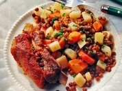 Rezept: Rippchen Eintopf mit süß sauren Linsen Bild Nr. 2 Rippchen Eintopf mit süß sauren Linsen - Rezept - Bild Nr. 2