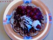 Marmorierte Nutella-Waffeln mit beschwipsten Himbeeren - Rezept