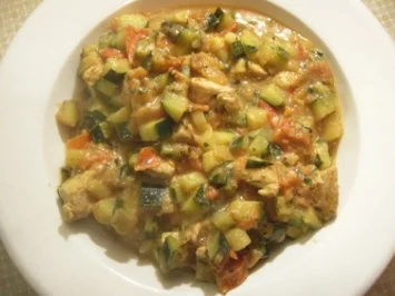 Rezept: Cremige Gemüse-Puten-Rahm Pfanne Cremige Gemüse-Puten-Rahm Pfanne - Rezept