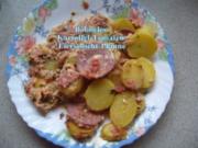 Hauptspeise: Bobbeles Kartoffel-Tomaten-Eier-Schichtpfanne - Rezept