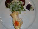 Forellen-Blätterteigtürmchen mit Rote Bete und Kressesalat - Rezept