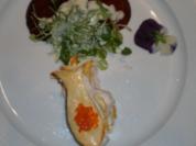Forellen-Blätterteigtürmchen mit Rote Bete und Kressesalat - Rezept